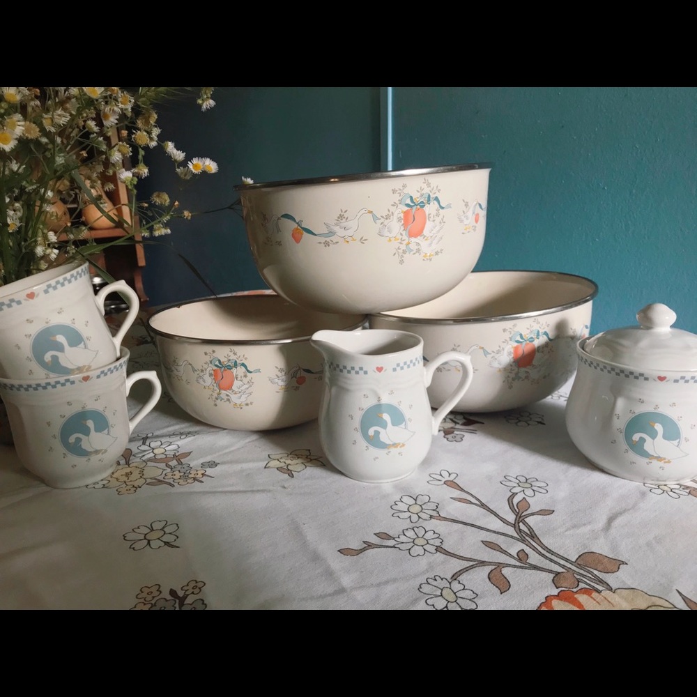 Vintage Enamel Mother Goose Marmalade Kitchenware